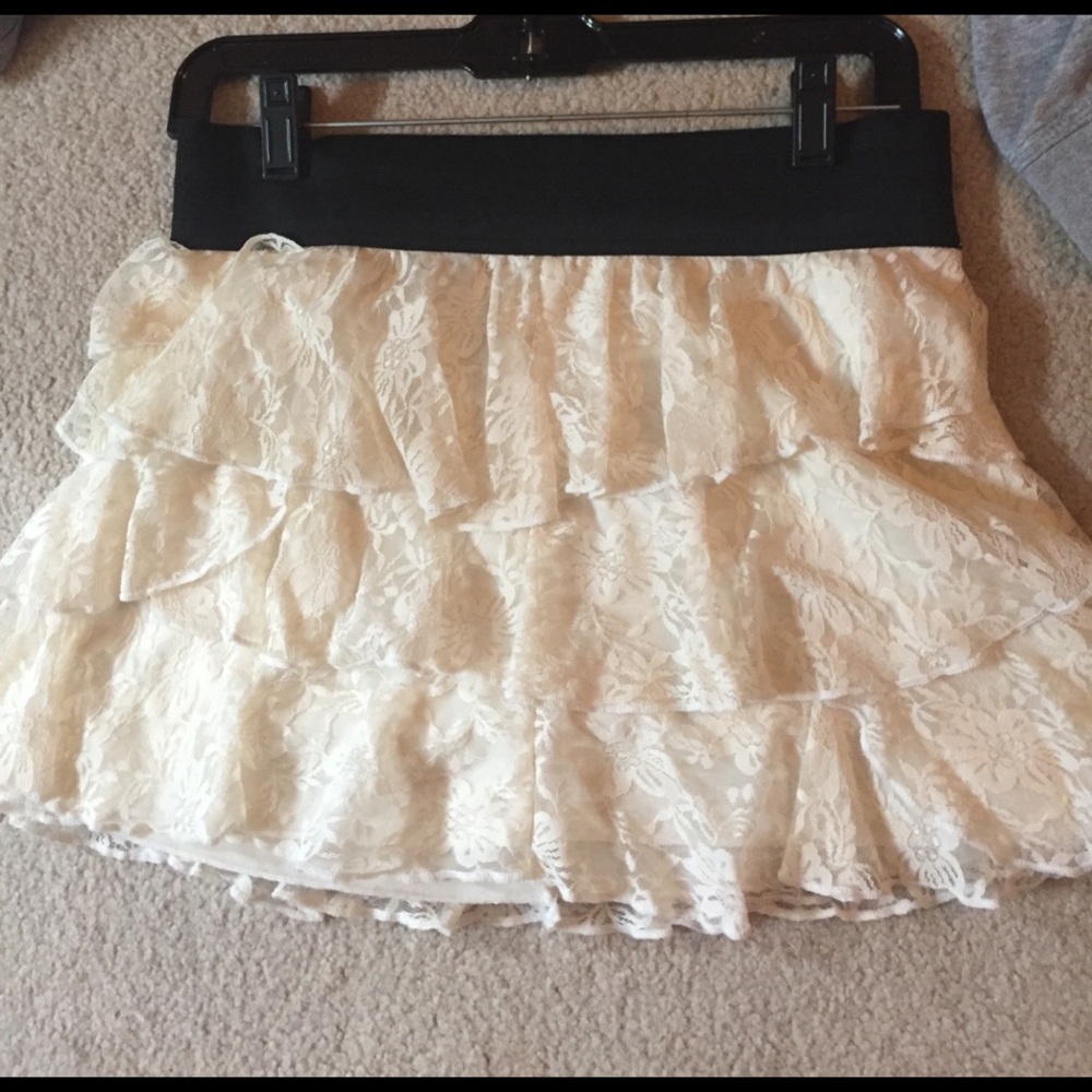 White lace skirt