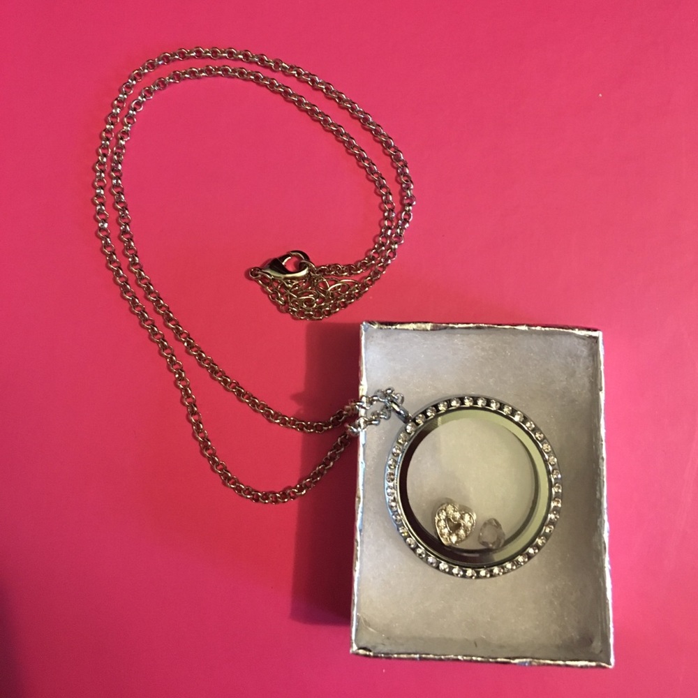 Floating charm locket necklace