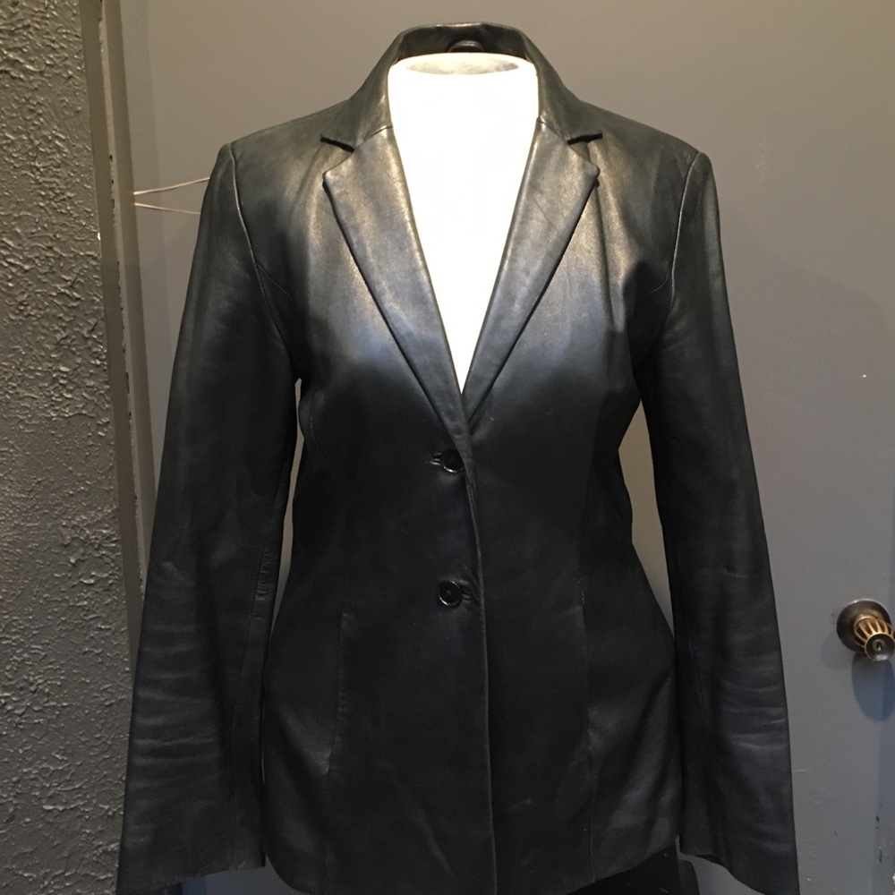 Black leather jacket