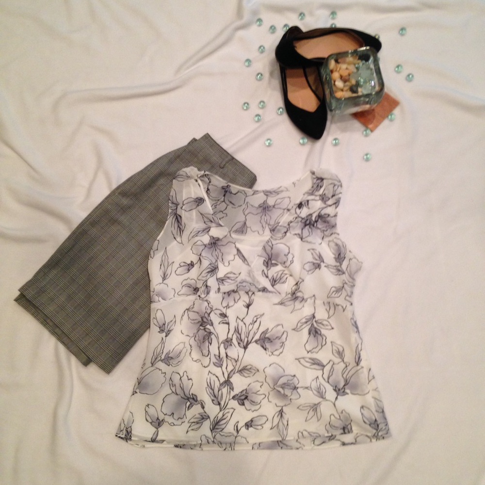 Grey & Black Plaid Career/Dress Skirt