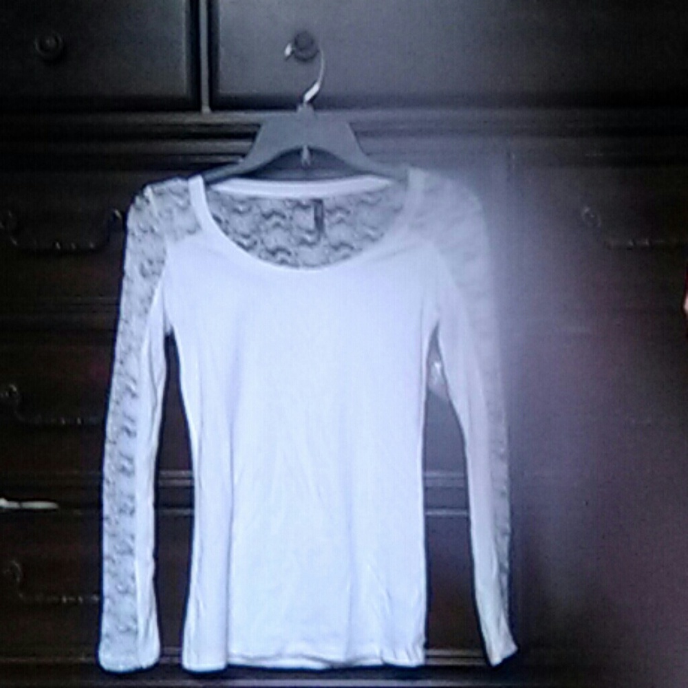 White Lace Shirt Long Sleeves