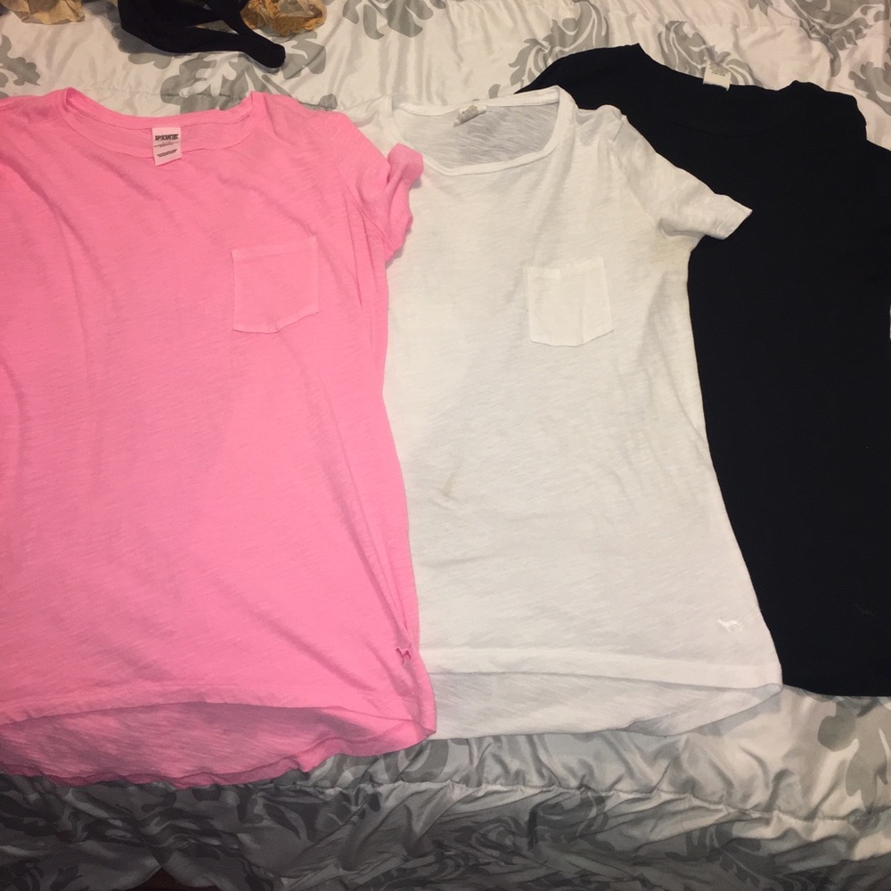 Pink Victoria Secret Pocket t shirts