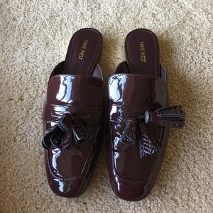 Nine West chocolate brown mule slides