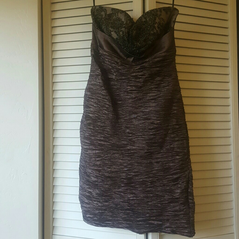 Brown rippled dress.