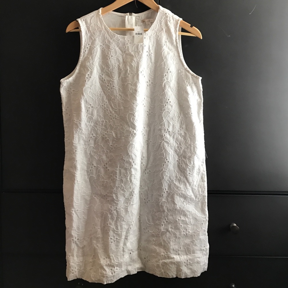 Gap white eyelet shift dress
