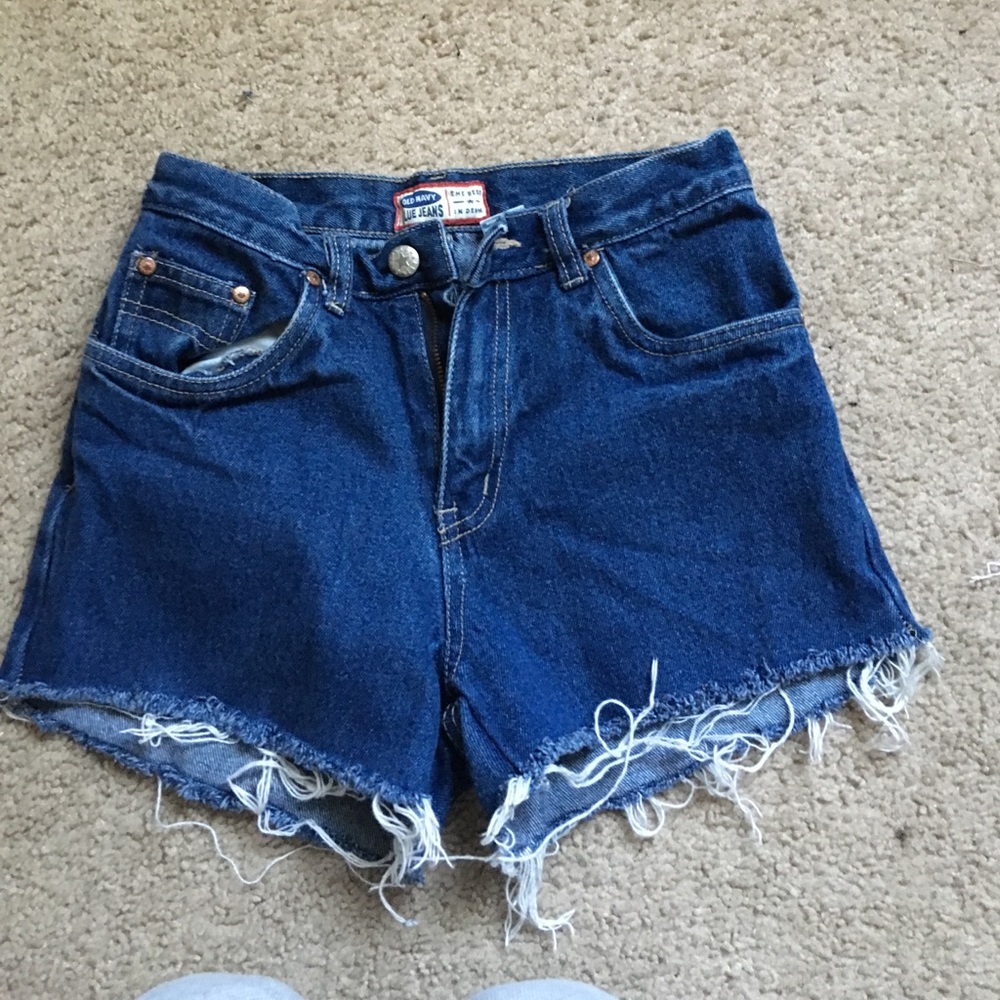 High waisted denim shorts