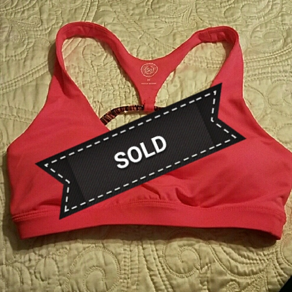 Hot pink sports bra