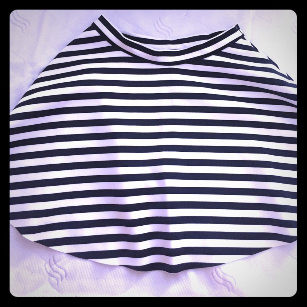 NWT! A&F black and white stripe a line mini skirt