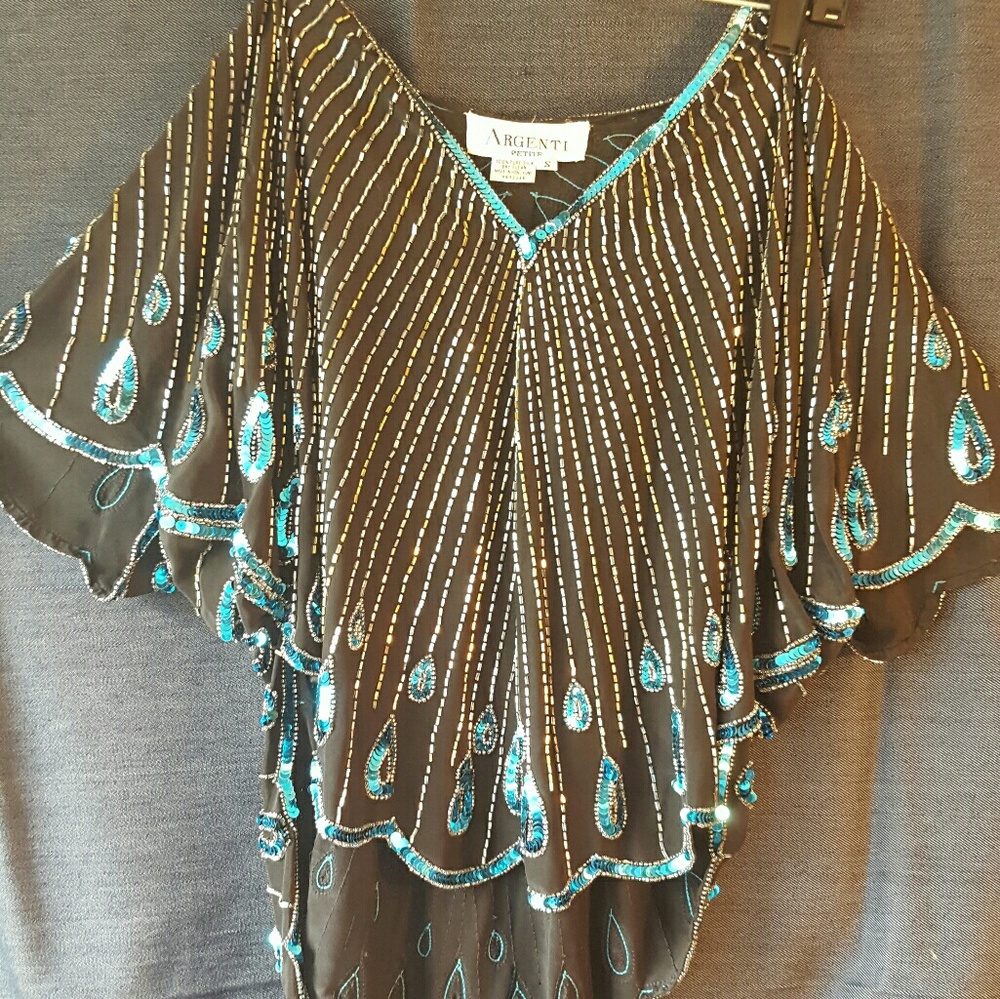 Sequin poncho