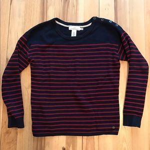 Label of Graded Goods H&M blue and red sweater