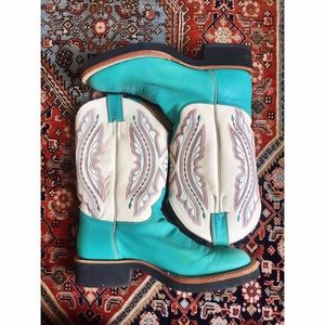 Geniune Leather Turquoise Western Boot