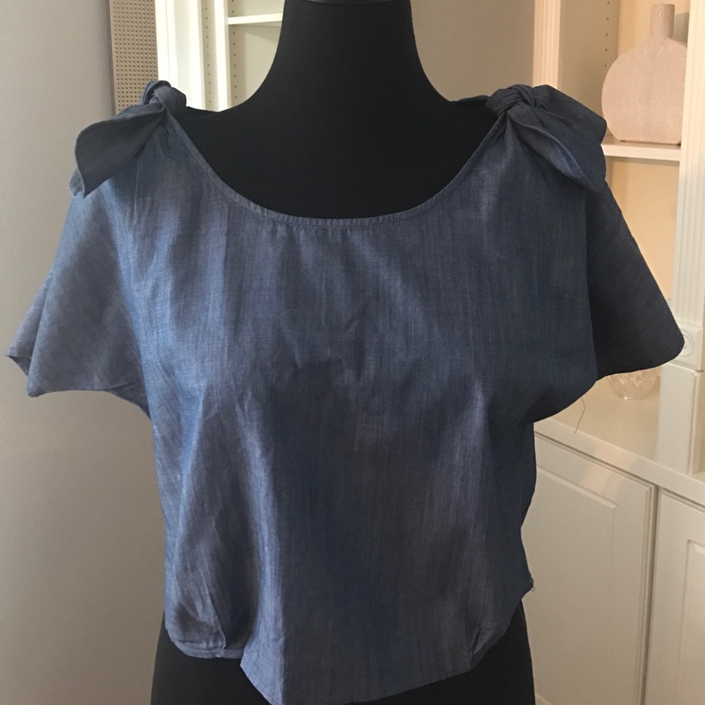 Chambray Crop Top