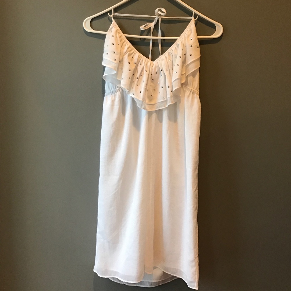Susana Monaco white halter mini dress