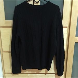 Black Cable Knit Cashmere Sweater