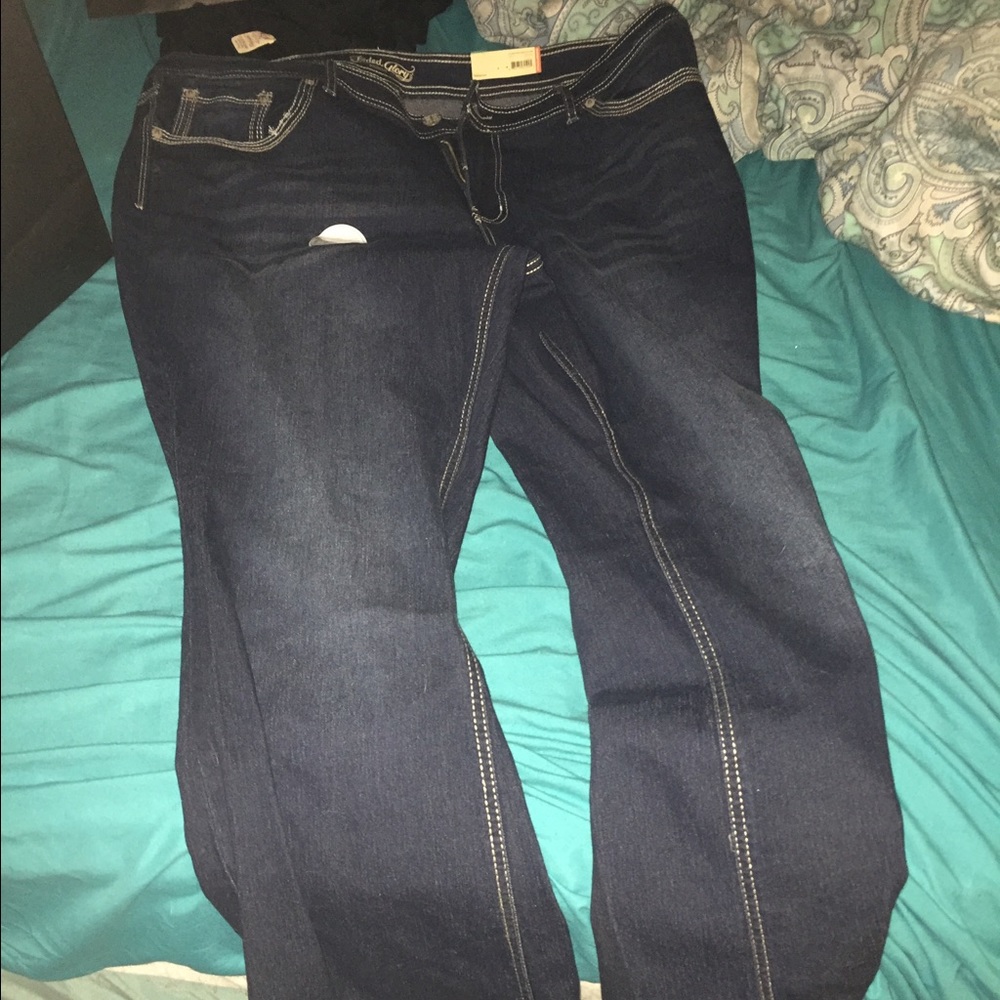 Dark denim bootcut jeans