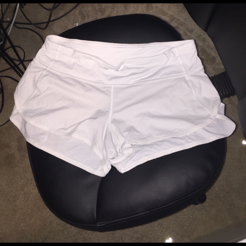 Lululemon white speed shorts