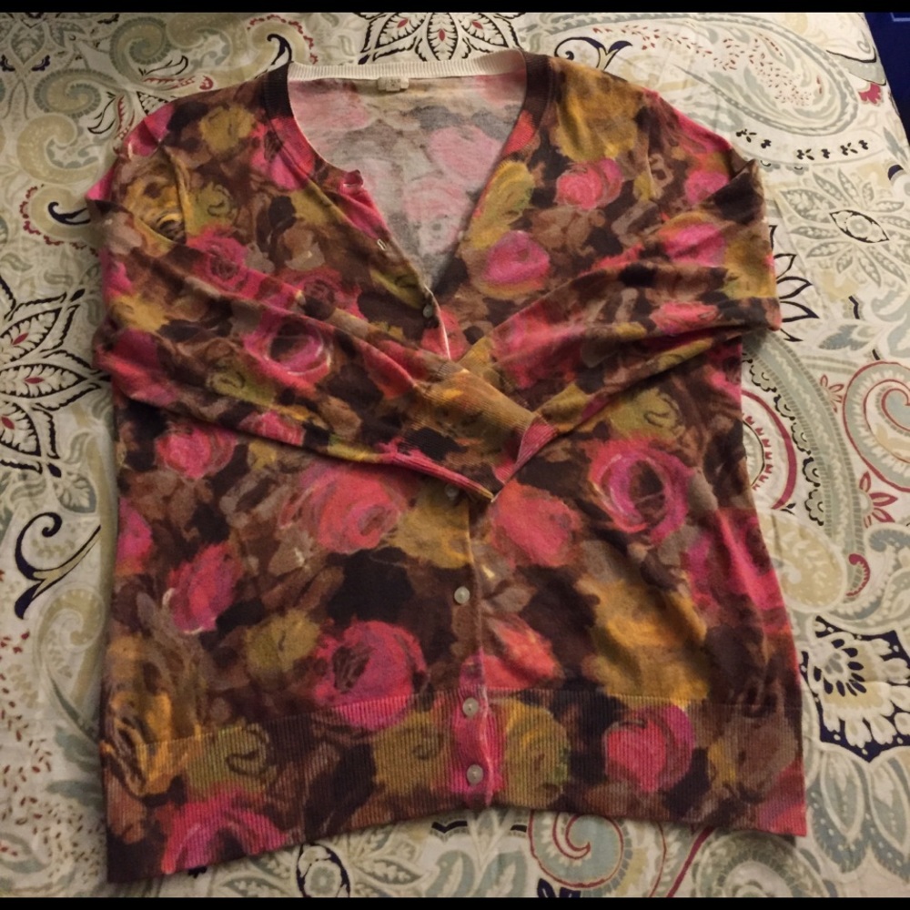 J. Crew Floral Sweater