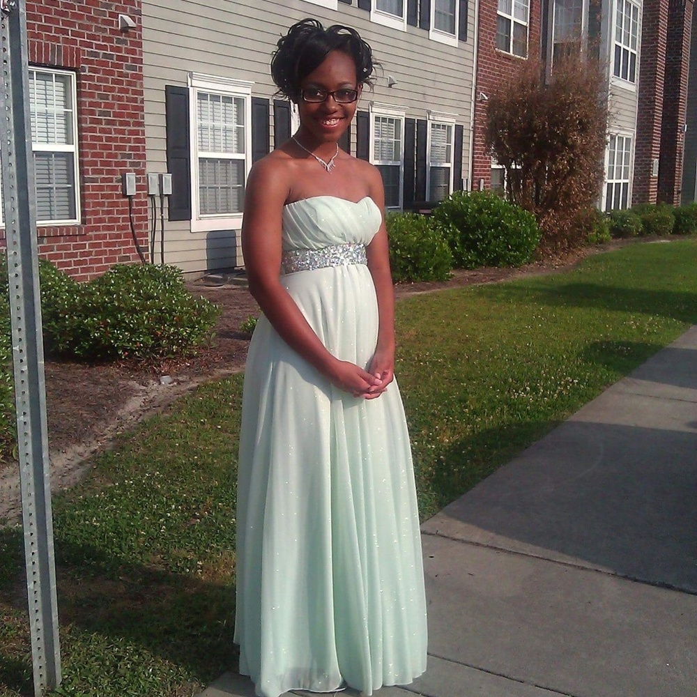 Soft mint formal dress
