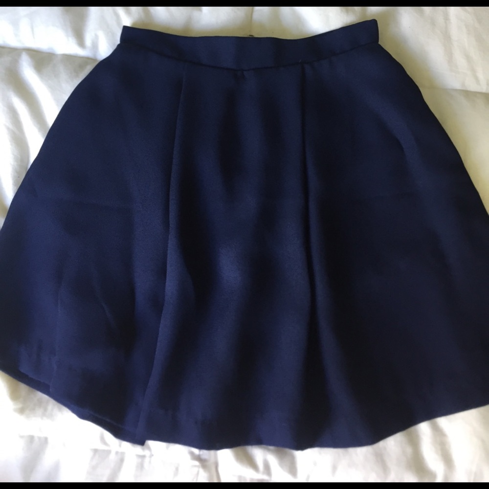 Nasty Gal Navy high waisted skater skirt