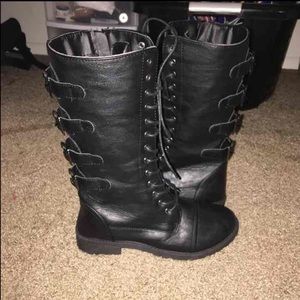 NWOT black combat boots.