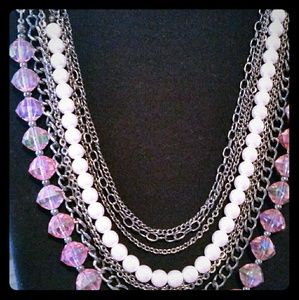 Pearls, chains and pink beads