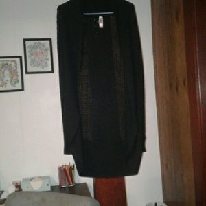 Long black cardigan sweater