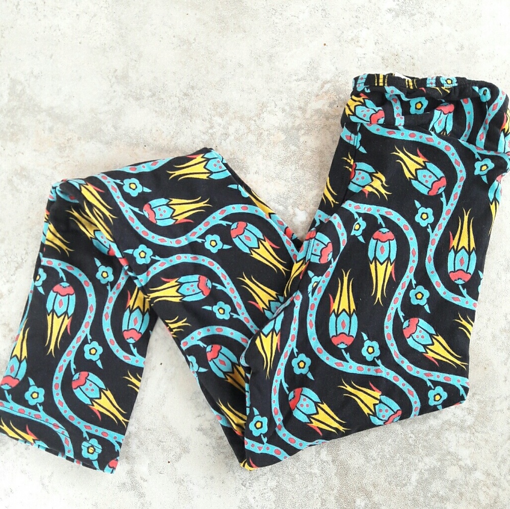 Exotic Flower Leggings from LuLaRoe Size L/XL - Picture 1 of 4