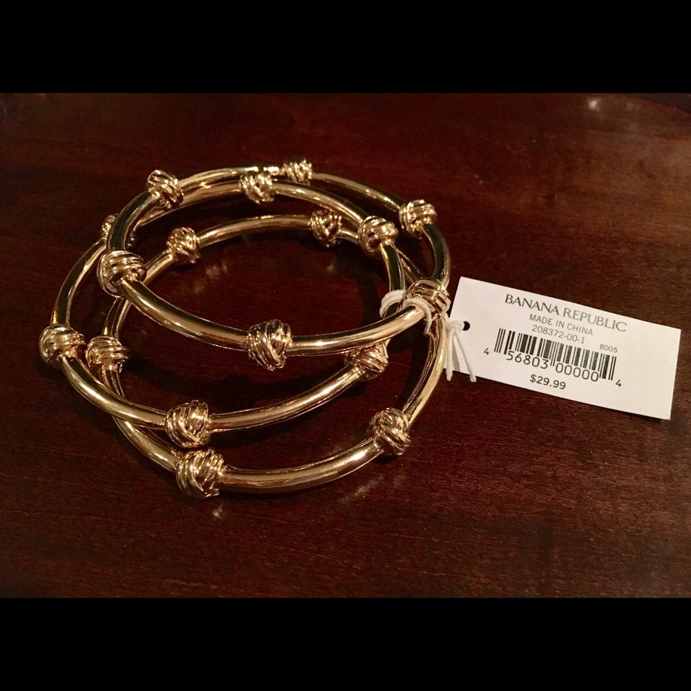 Banana Republic Gold Bangle Bracelets (Set of 3)