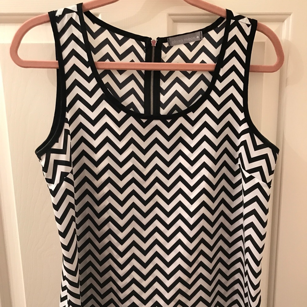 Black and white blouse tank top.