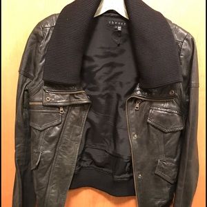 Theory 100% Leather Bomber Jacket