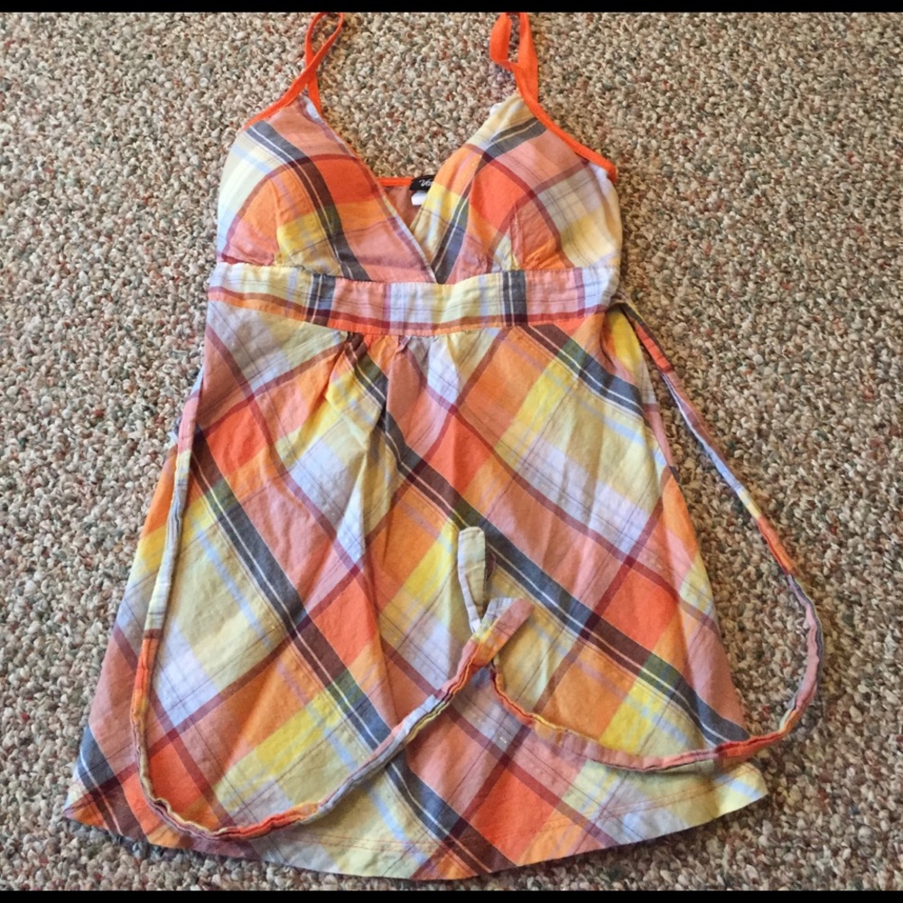 Orange plaid Vanity tank top!