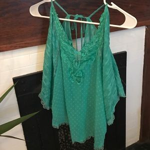 Turquoise Flowy top