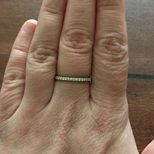 14k White Gold and Diamond Eternity Band Ring