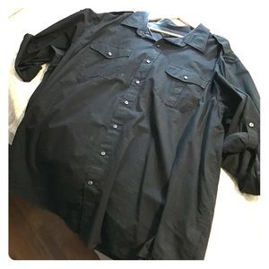 Synrgy Black military button up