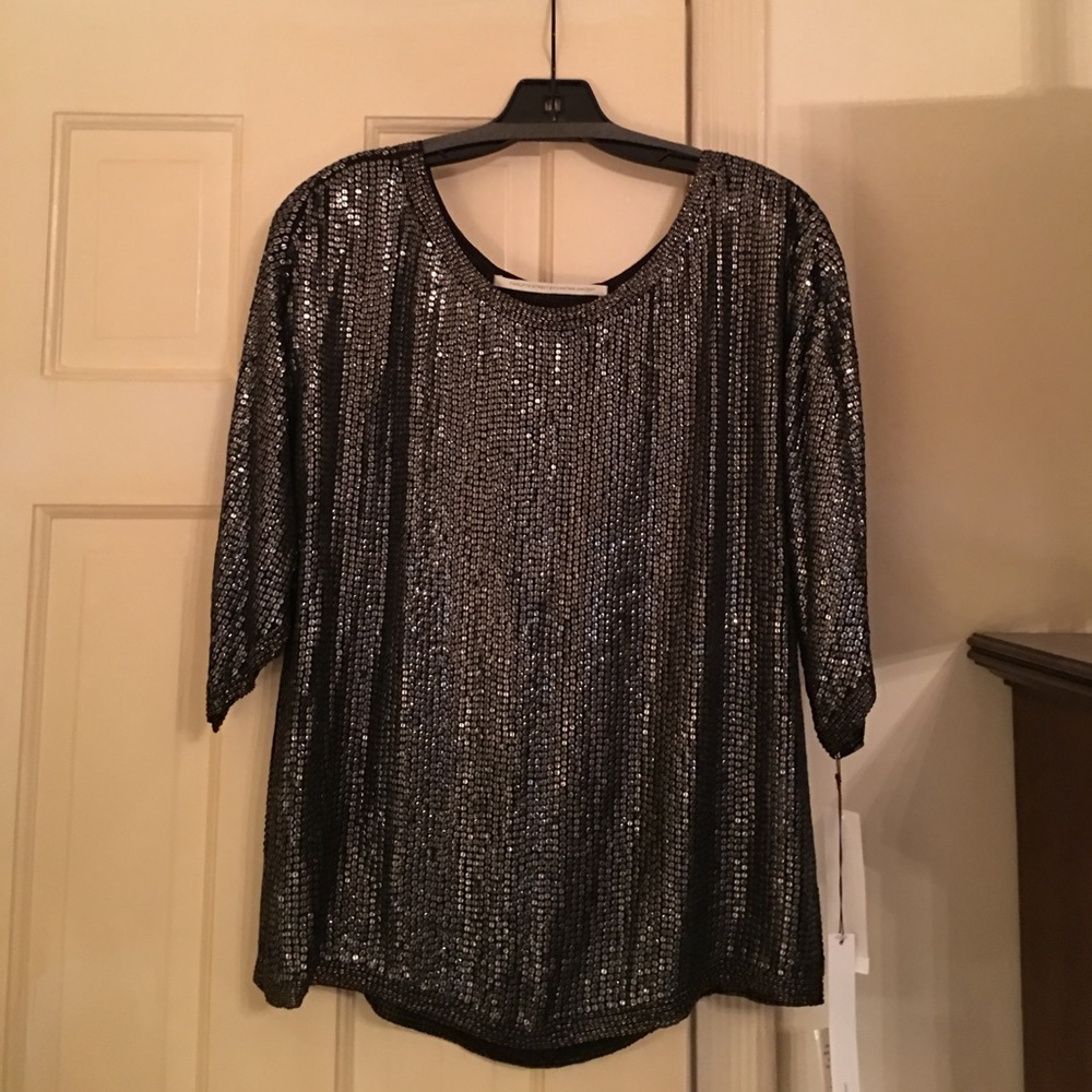 Gunmetal sequin tee