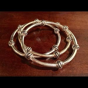 Banana Republic Silver Bangle Bracelets (Set of 3)