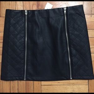 LF vegan leather skirt with zippers