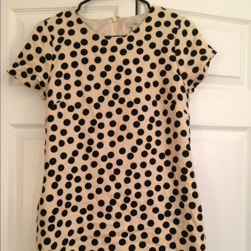 J. Crew Black and Cream Polka Dot dress