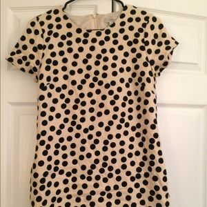 J. Crew Black and Cream Polka Dot dress