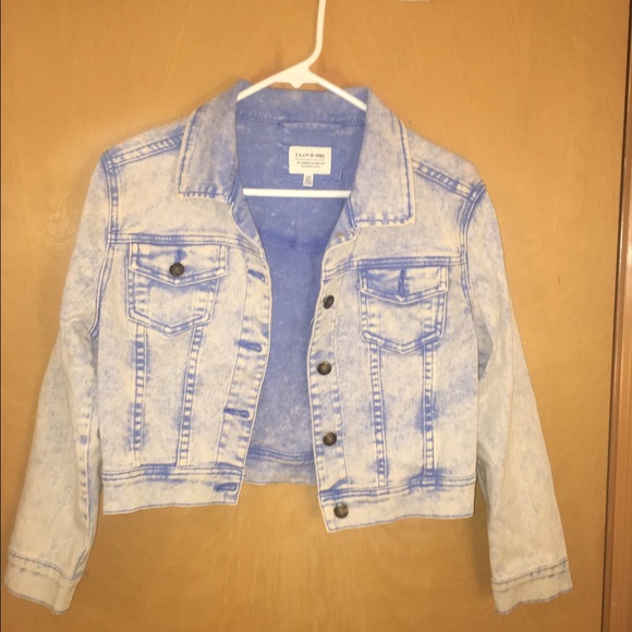 Acid Wash Cropped Denim Jacket - Picture 1 of 1