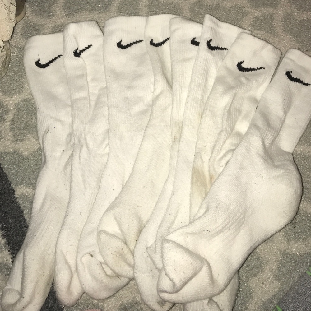white nike mid calfs!