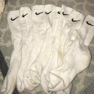 white nike mid calfs!