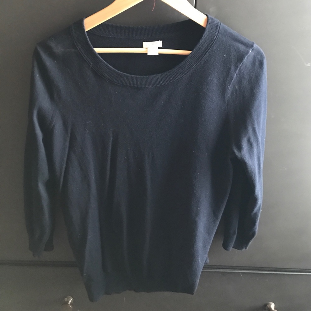 Navy cotton J.Crew Factory Tippi sweater.