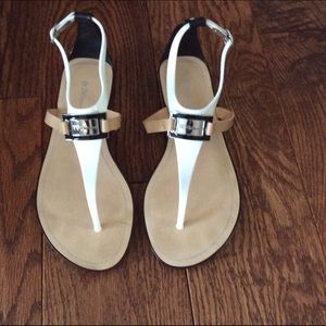BCBGeneration WHITE TAN AND BLACK SANDAL