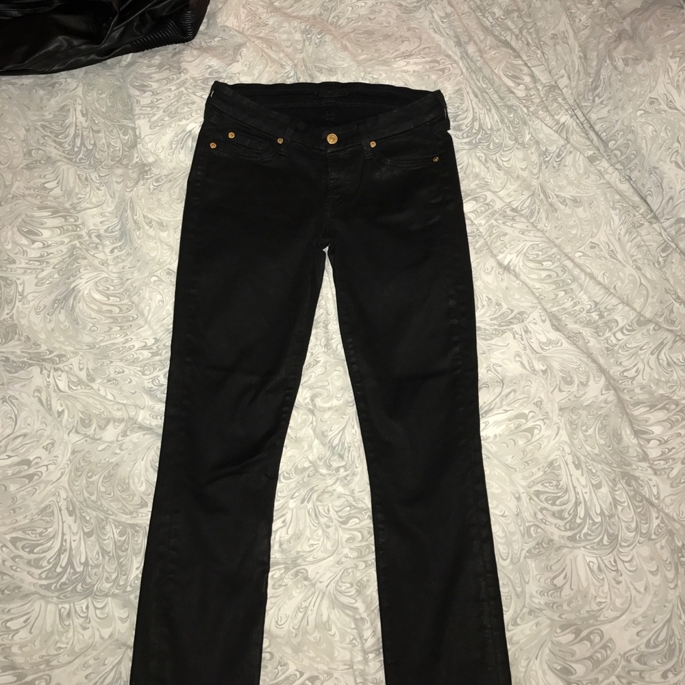 7 FOR ALL MANKIND BLACK JEANS WITH SHEEN