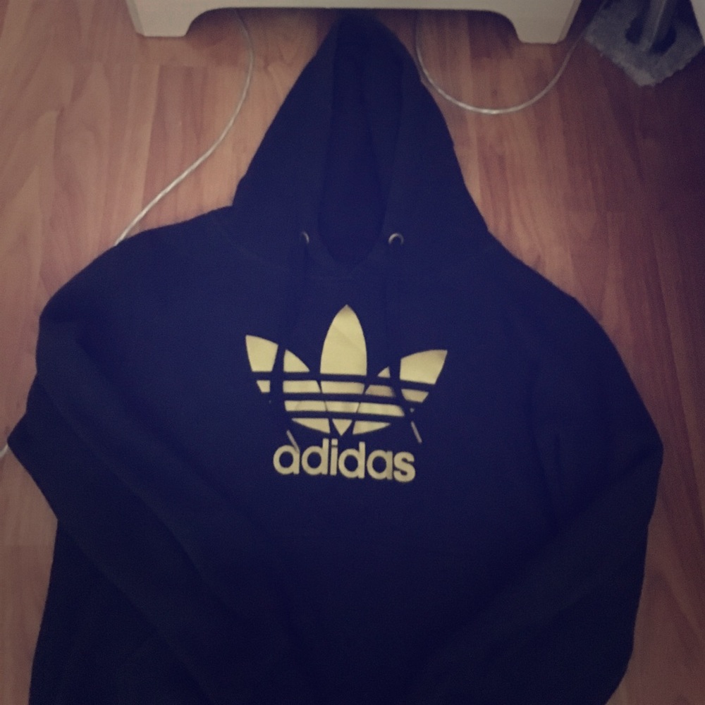 Black and gold adidas hoodie