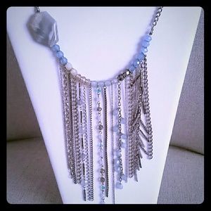 Silver, grey and blue necklace