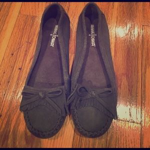 Grey suede Minnetonkas