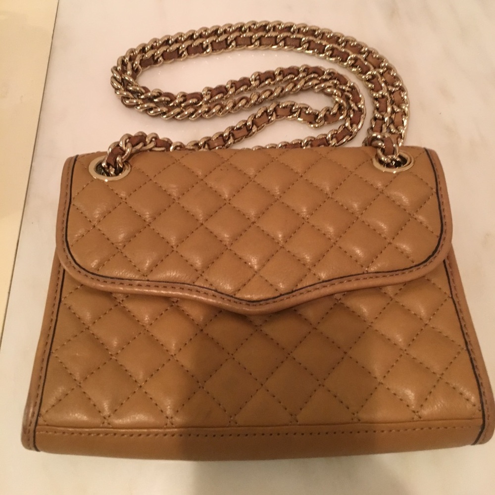 REBECCA MINKOFF MINI QUILTED AFFAIR IN MUSTARD