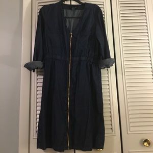 Denim like zip up dress